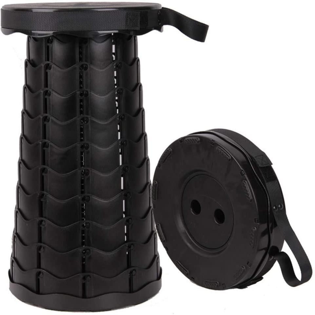 house & garden : Foldable stool with 4 seat heights in Solid colors Black van Vandaliamo
