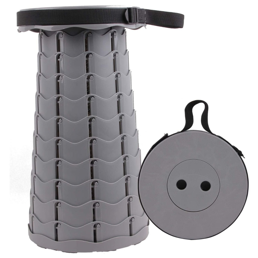 house & garden : Foldable stool with 4 seat heights in Solid colors Gray van Vandaliamo