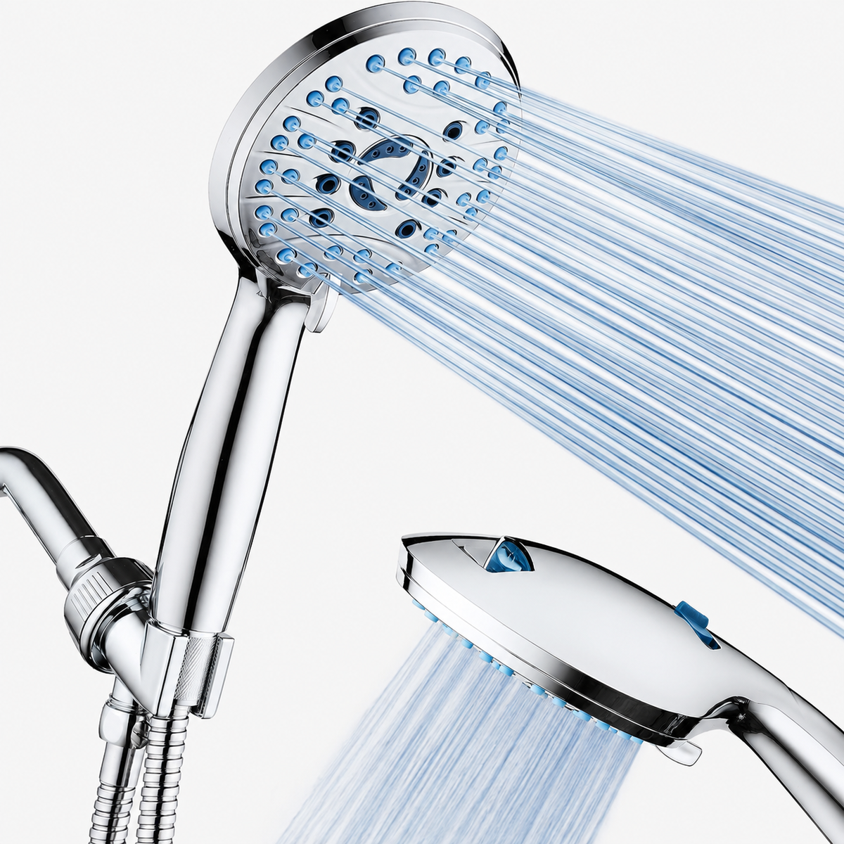 8-Setting High-Pressure Handheld Shower Head with Hose