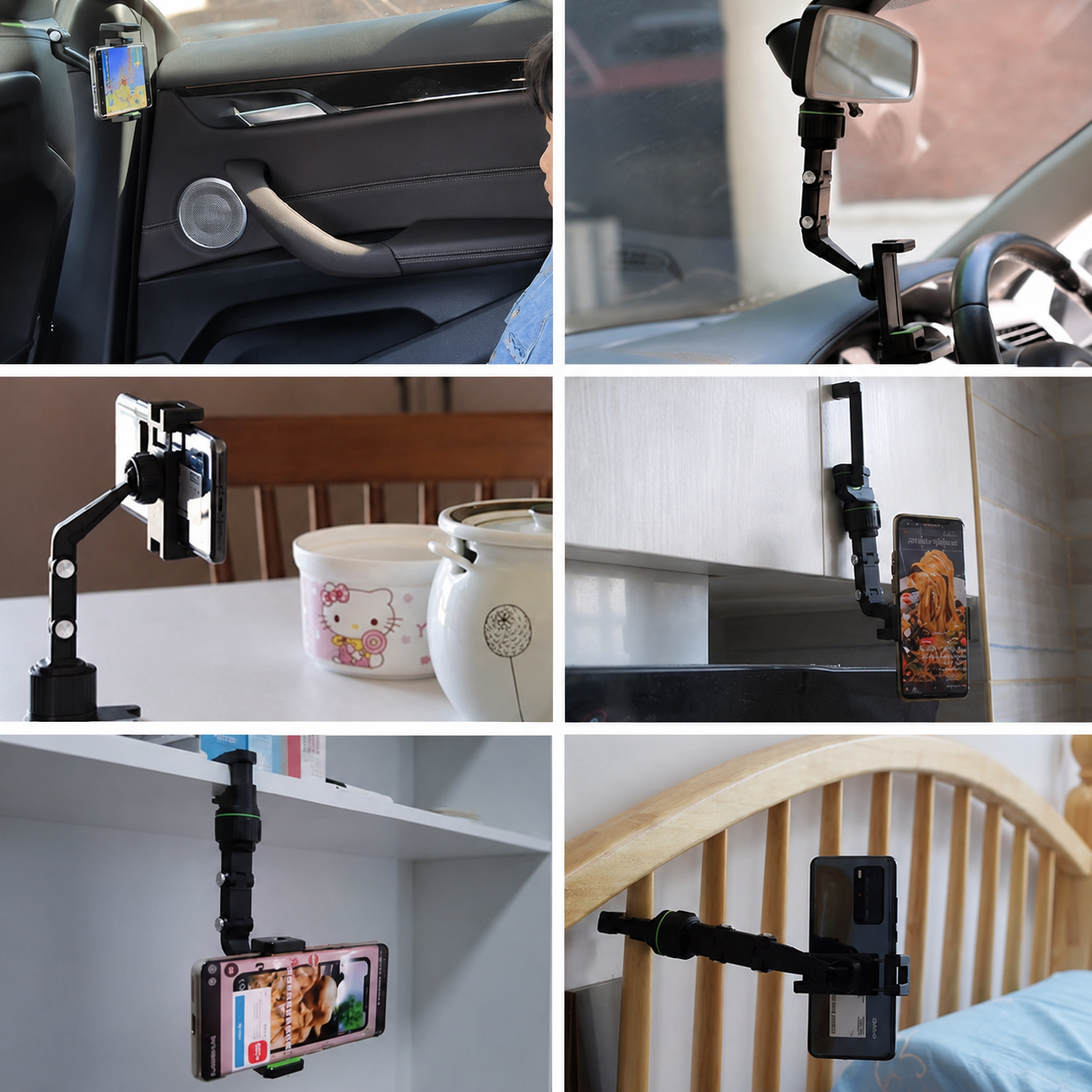 Universal Rearview Mirror Phone Mount