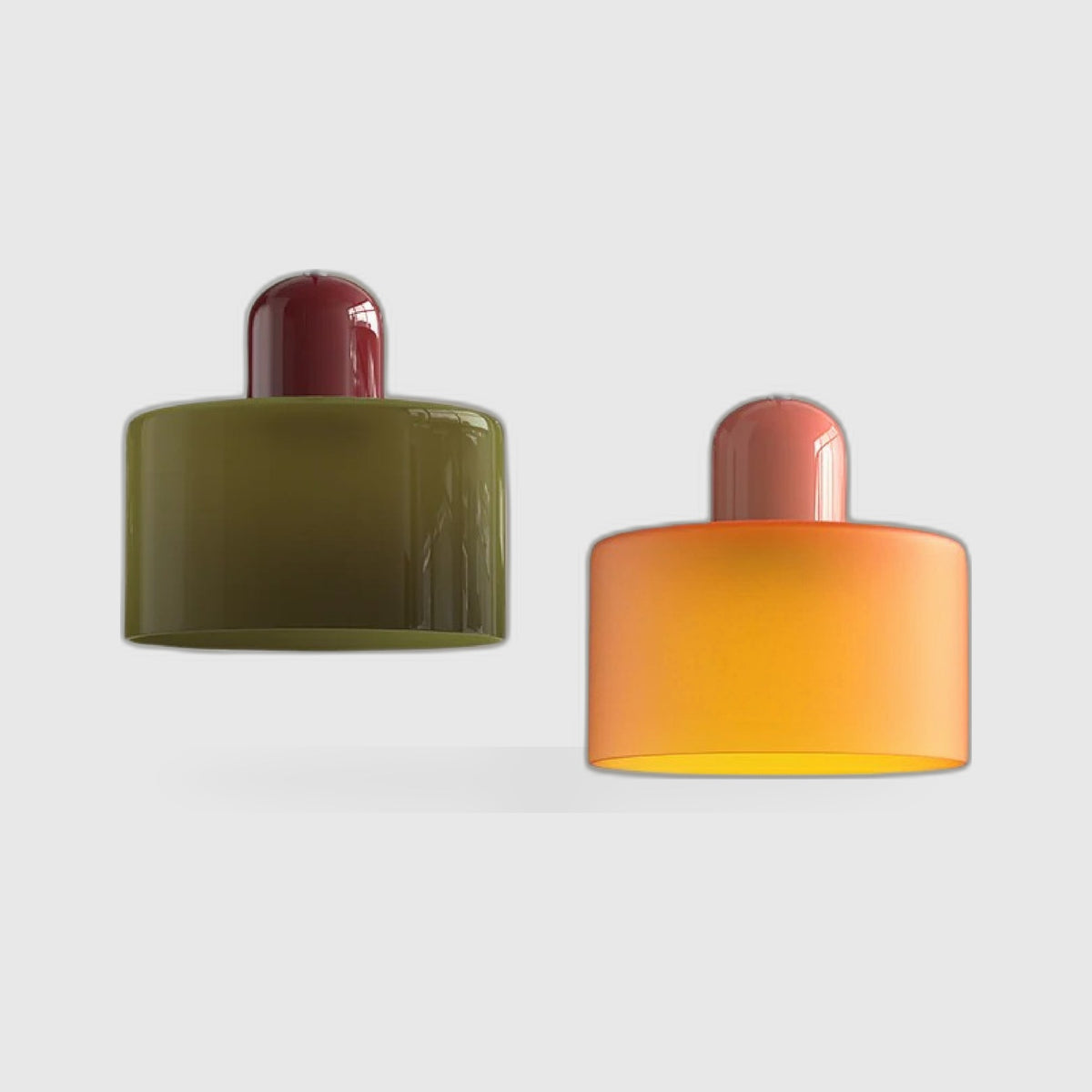 Coloured Glass Bauhaus Pendant Light – Retro Statement Piece