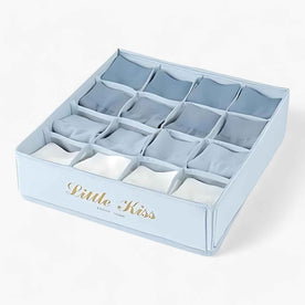 Home & Garden : Foldable Fabric Drawer Organizer in 16 compartments blue van Vandaliamo