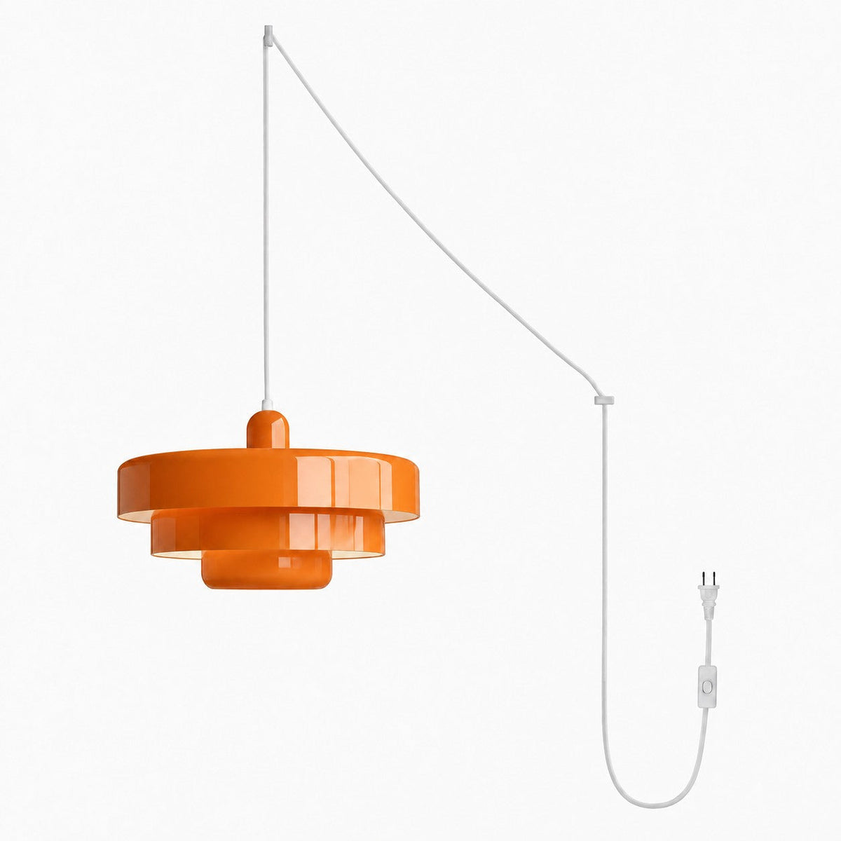 Home Decor : Retro Bauhaus Plug-In Pendant Light - Multi Color in Orange van Vandaliamo
