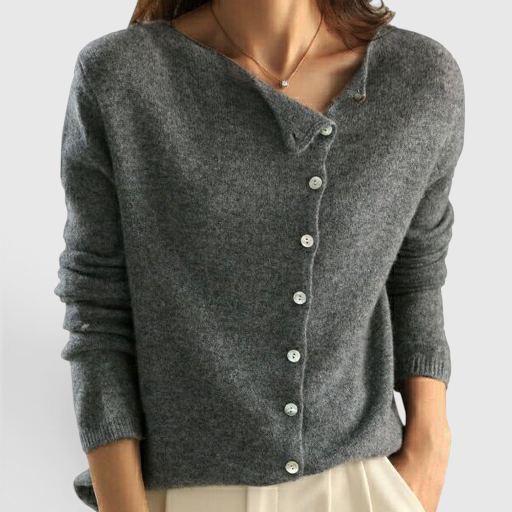 Women's Elegant Wool Cardigan - Lightweight Layering Piece