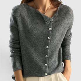 Women's Elegant Wool Cardigan - Lightweight Layering Piece