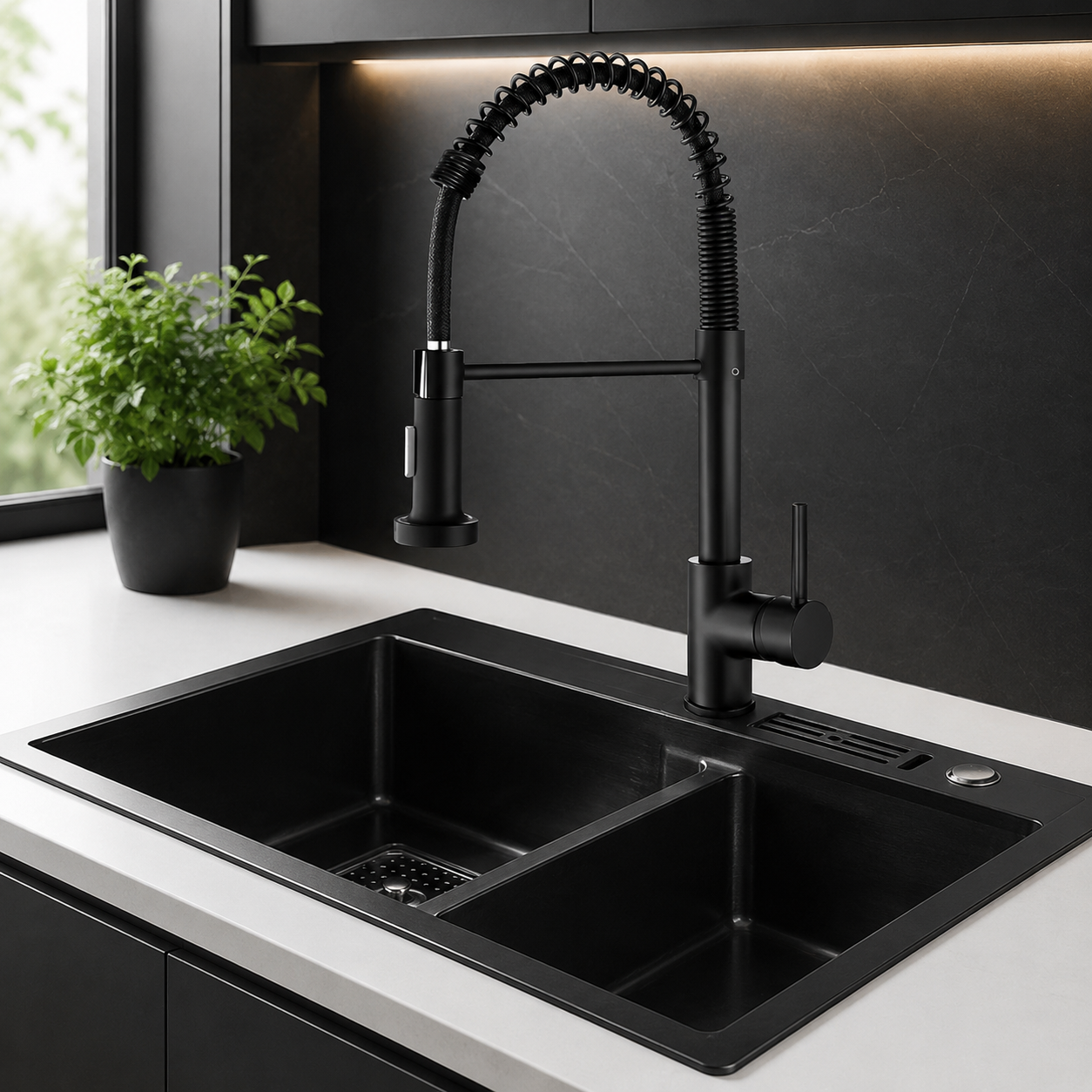 Pull-Down Commercial Spring Kitchen Faucet