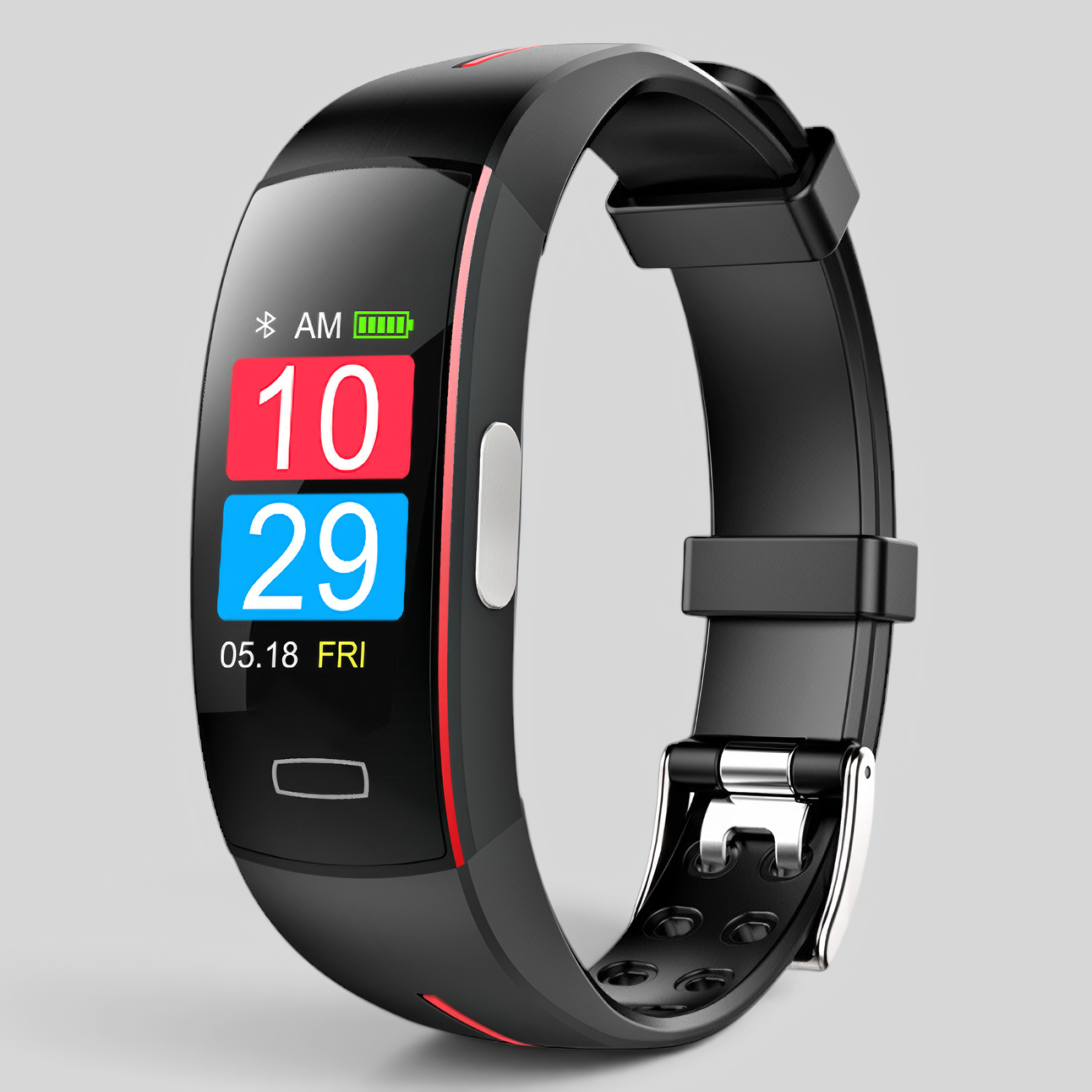 Blood pressure and heart rate monitor, black silicone, with