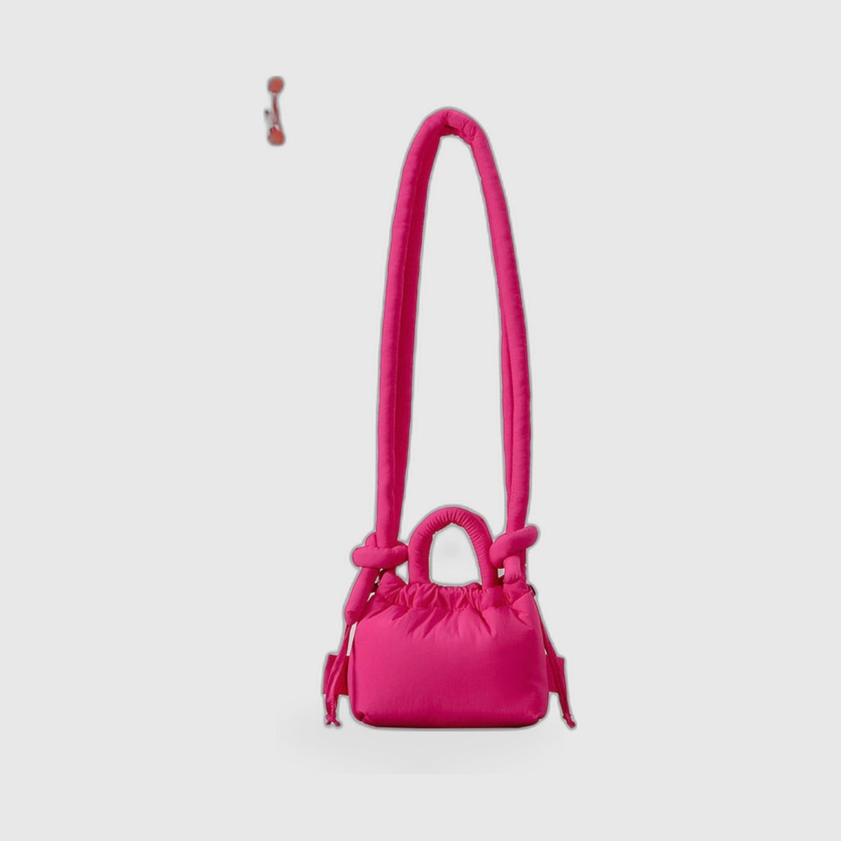 Crossbody Bag : Padded Knot Crossbody Bag – Bold Mini Satchel in Rose Red van Vanda Liamo