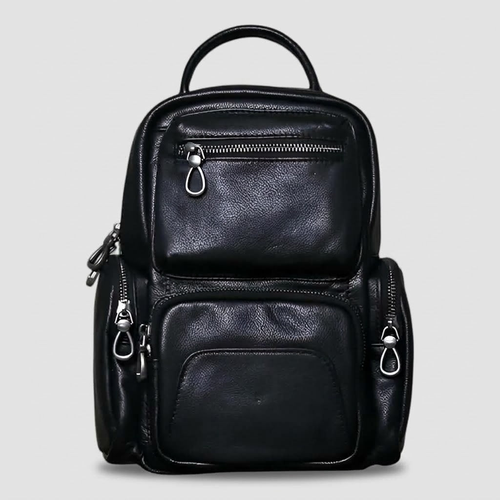 Men's Two-in-One Leather Chest Bag and Backpack