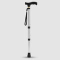 Foldable Aluminum Walking Stick with T-Handle and Wrist Strap