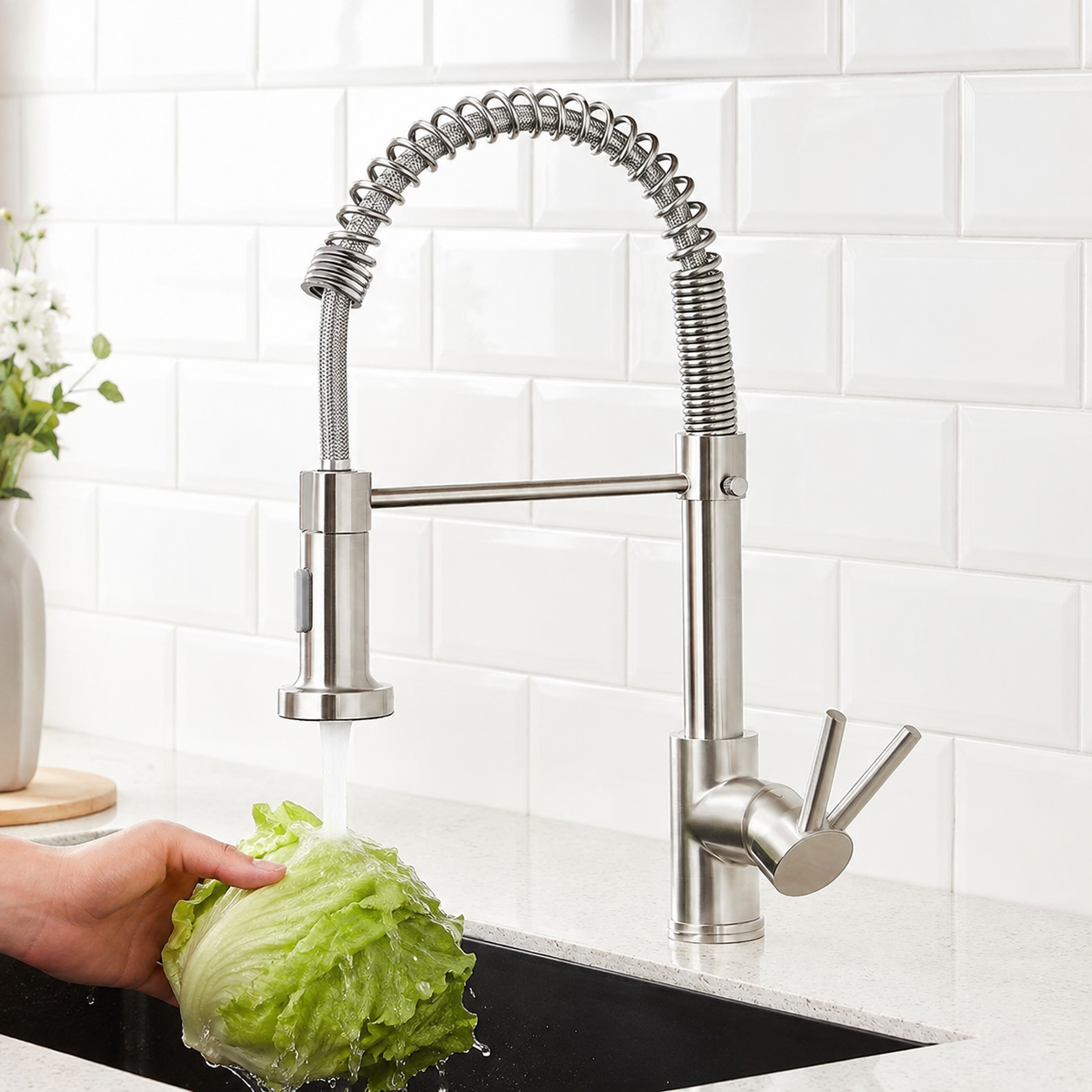 Pull-Down Commercial Spring Kitchen Faucet