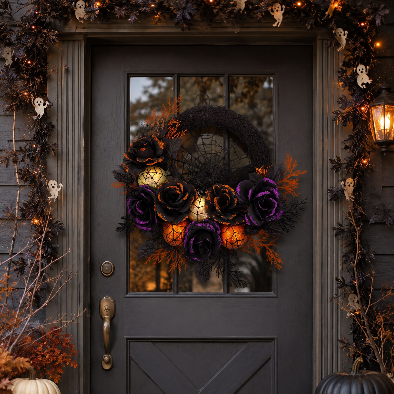 Gifts – Seasonal – Halloween : Spider and Black Rose Halloween Wreath in van Vandaliamo