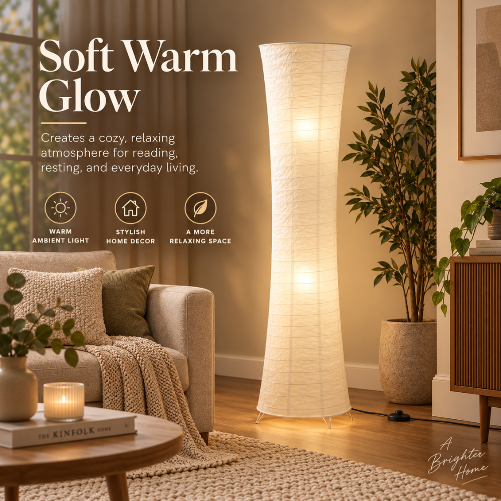 Sculptural LED Floor Lamp – Warm Living Room Ambience