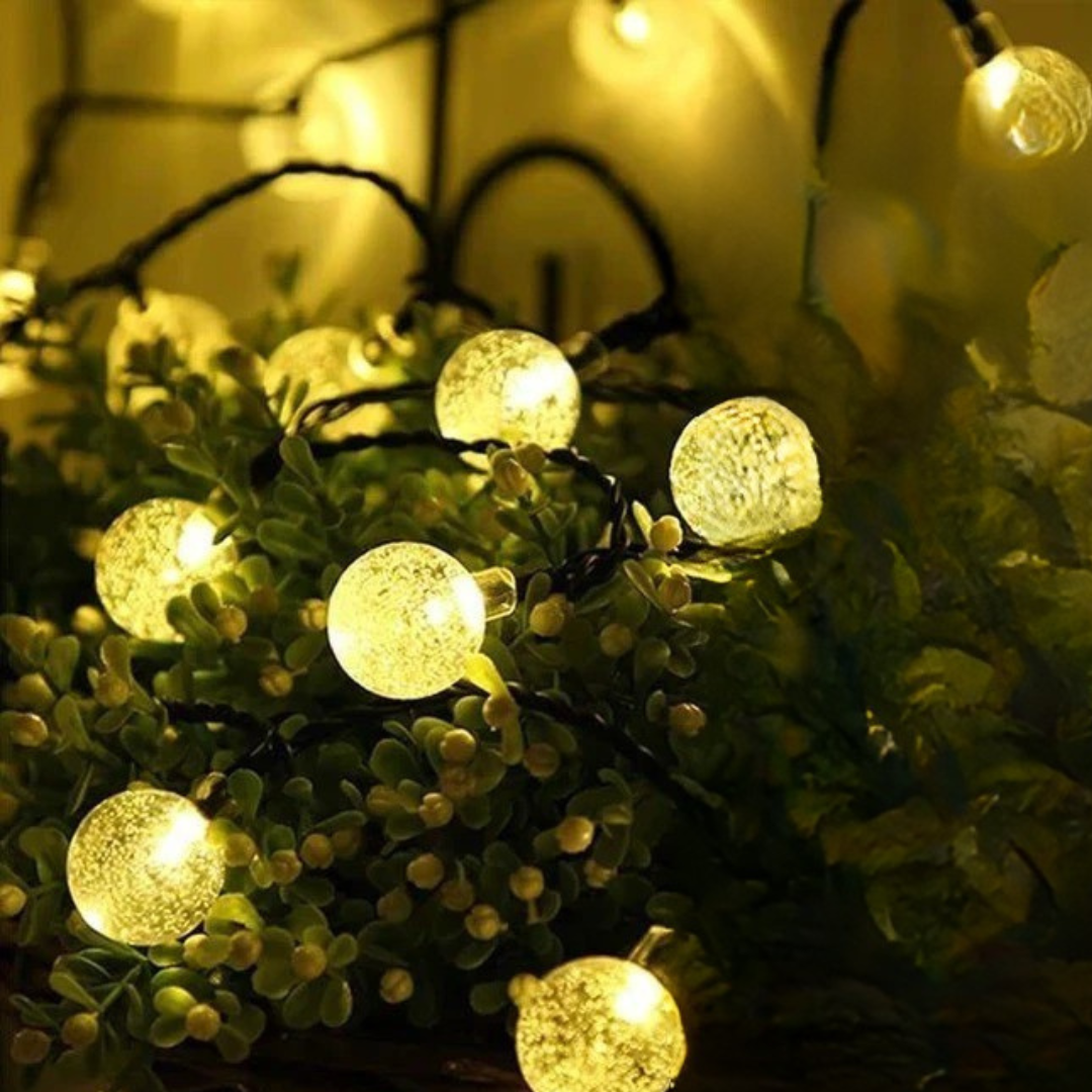 Solar Crystal Ball String Lights – Outdoor Festive Garden Decor