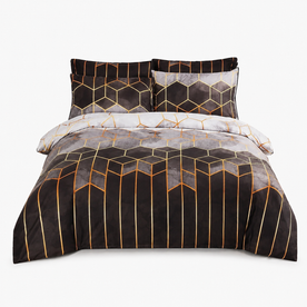 house & garden : Comfort Blanket 'Geometric Pattern' refreshing and breathable in Grey van Vandaliamo