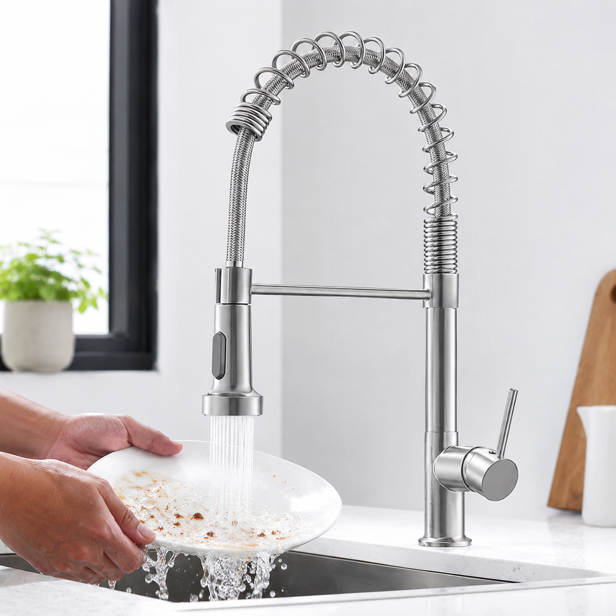 Pull-Down Commercial Spring Kitchen Faucet