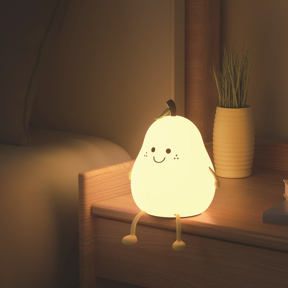Silicone Night Light : Silicone Pear Night Light – Touch-Dim Bedside Lamp in van Vanda Liamo