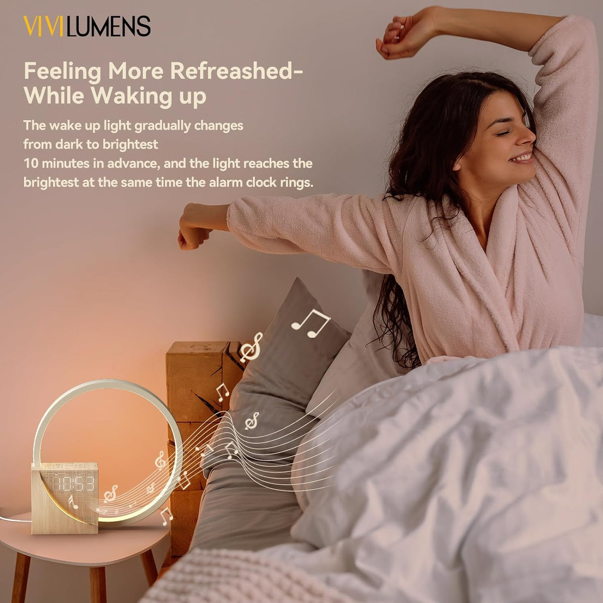 Sunrise Alarm Clock : Sunrise Alarm Clock – Wake-Up Light with Wireless Charging in van Vandaliamo