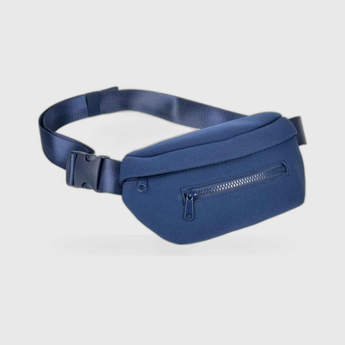 Belt Bag : Neoprene Belt Bag – Hands-Free Crossbody Waist Pack in Navy Blue van Vanda Liamo