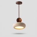 Tindara - Natural Travertine and Wood Pendant Light