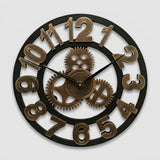 Industrial Wall Clock Gear Design for Living Room & Office
