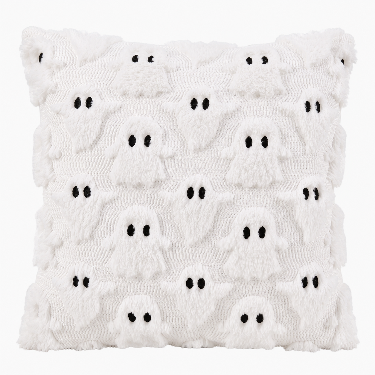Halloween Cushion Cover with Ghost and Pumpkin Motif