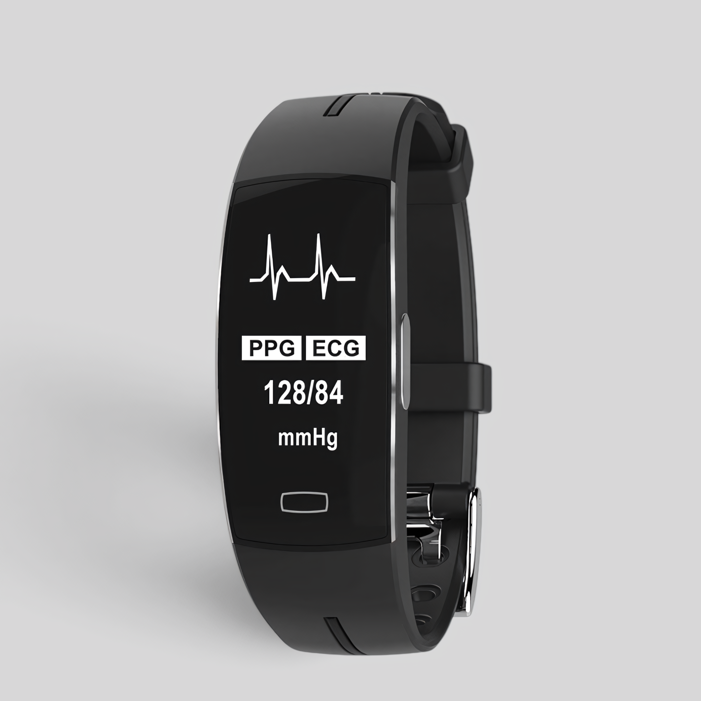 Blood pressure and heart rate monitor, black silicone, with