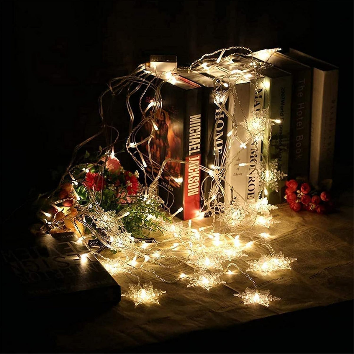LED Curtain String Lights : LED Snowflake Curtain Lights – 8-Mode Christmas String Lights in van Vandaliamo