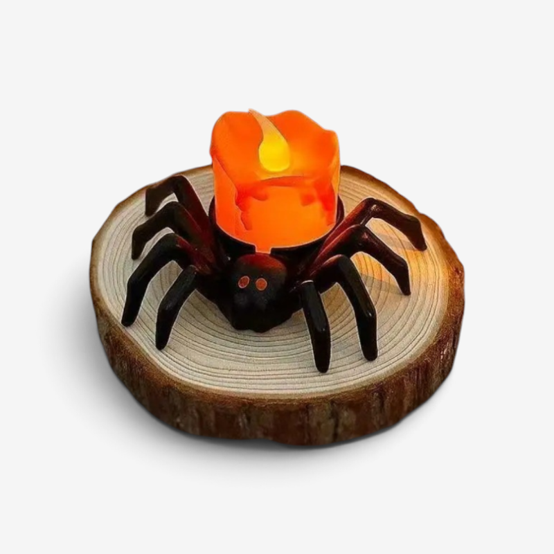 Gifts – Seasonal – Halloween : Spider-Shaped Decorative Halloween Candle Holder in Spider Orange Candle van Vandaliamo