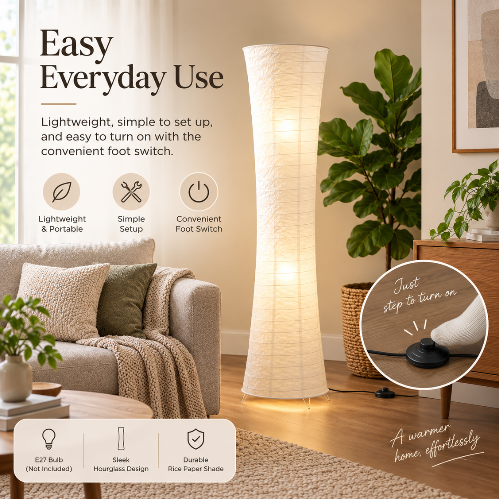 Sculptural LED Floor Lamp – Warm Living Room Ambience