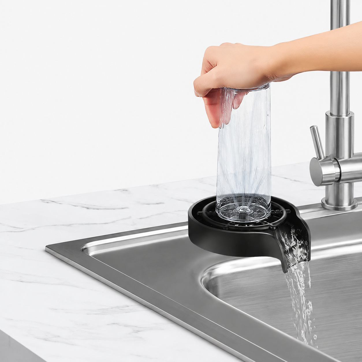 High-Pressure Kitchen Sink Glass and Cup Rinser