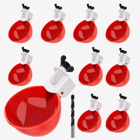 pet supplies : 10 Pcs Automatic Chicken Waterer Cups with Drill Bit in Default Title van Vandaliamo