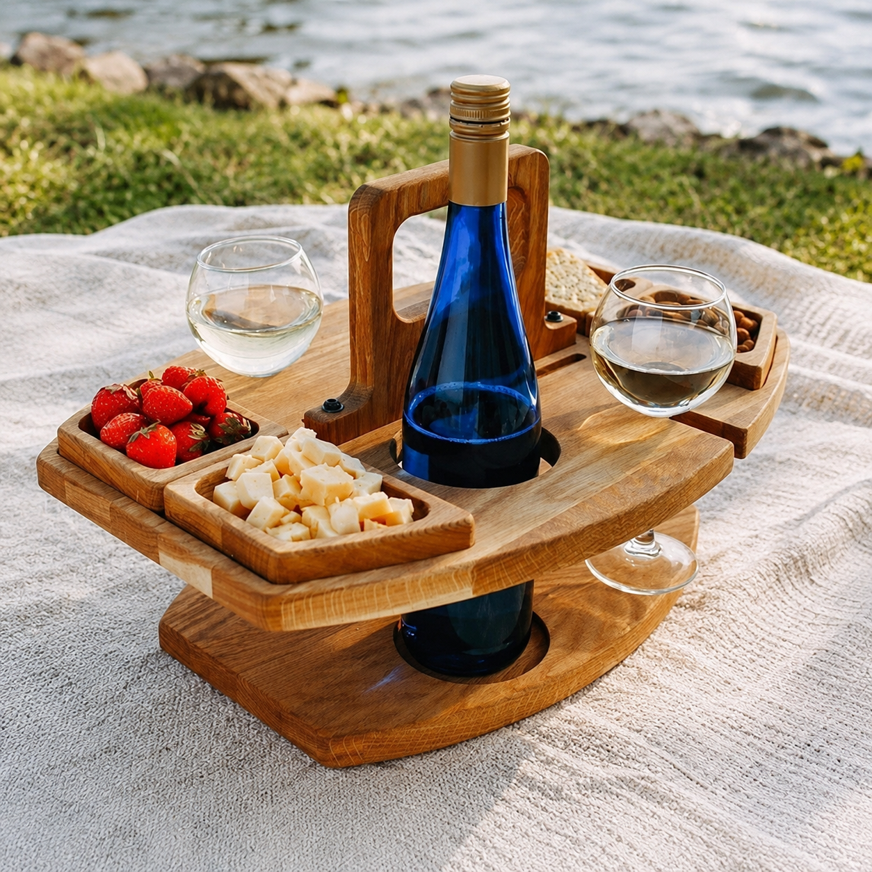 Portable Wooden Mini Picnic Table