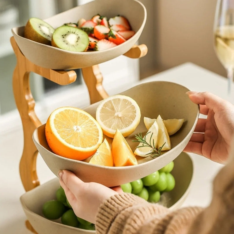 Multi-Tier Fruit Bowl Display with Removable Trays