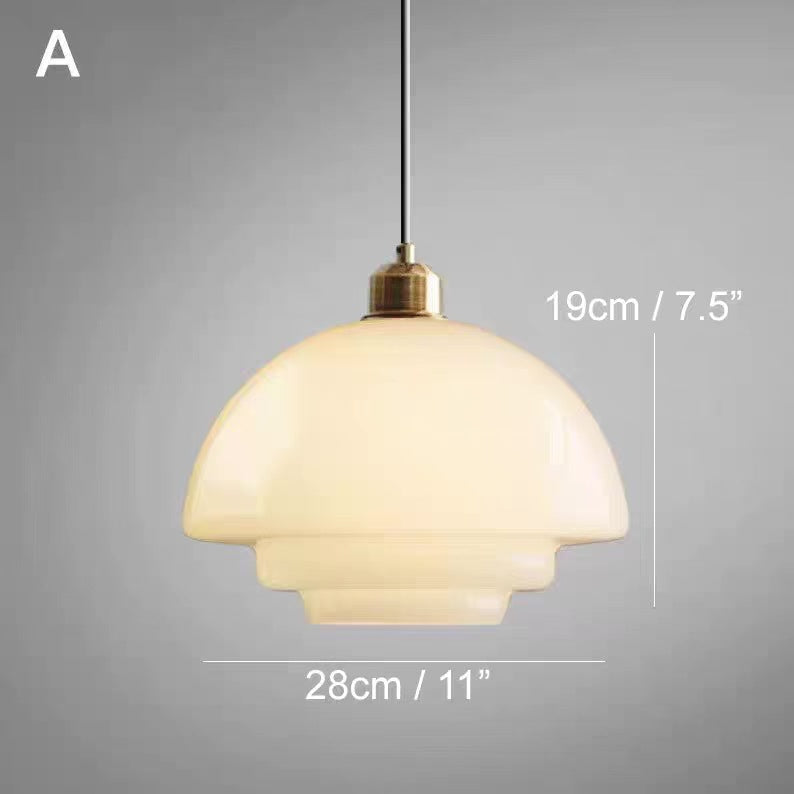 Calistre - Mid-Century Milky Glass Pendant Light