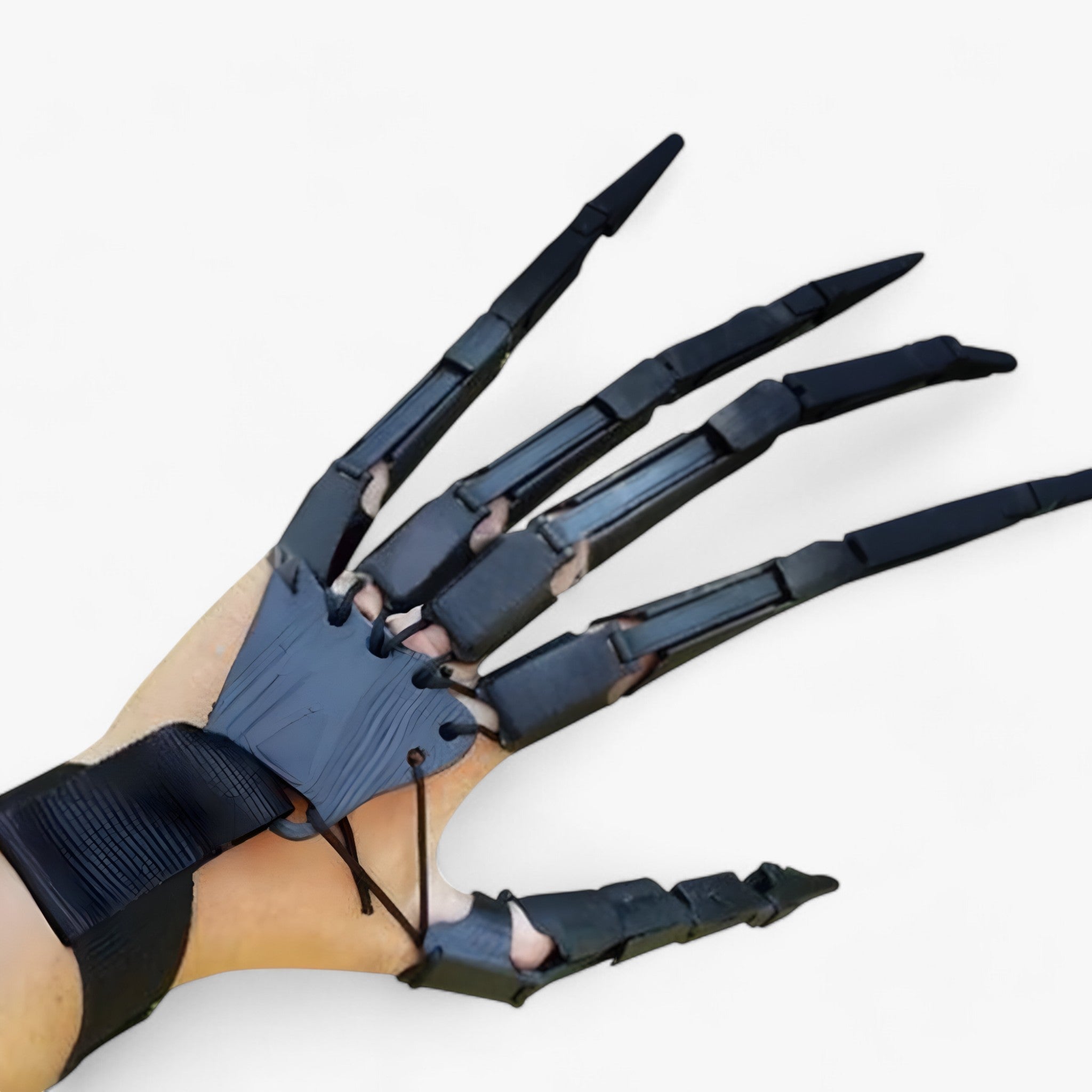 Costume Gloves : Gelede Skeletvingers - Realistische Horrorhandschoen - Zwarte Spinklauwen in van Pantino