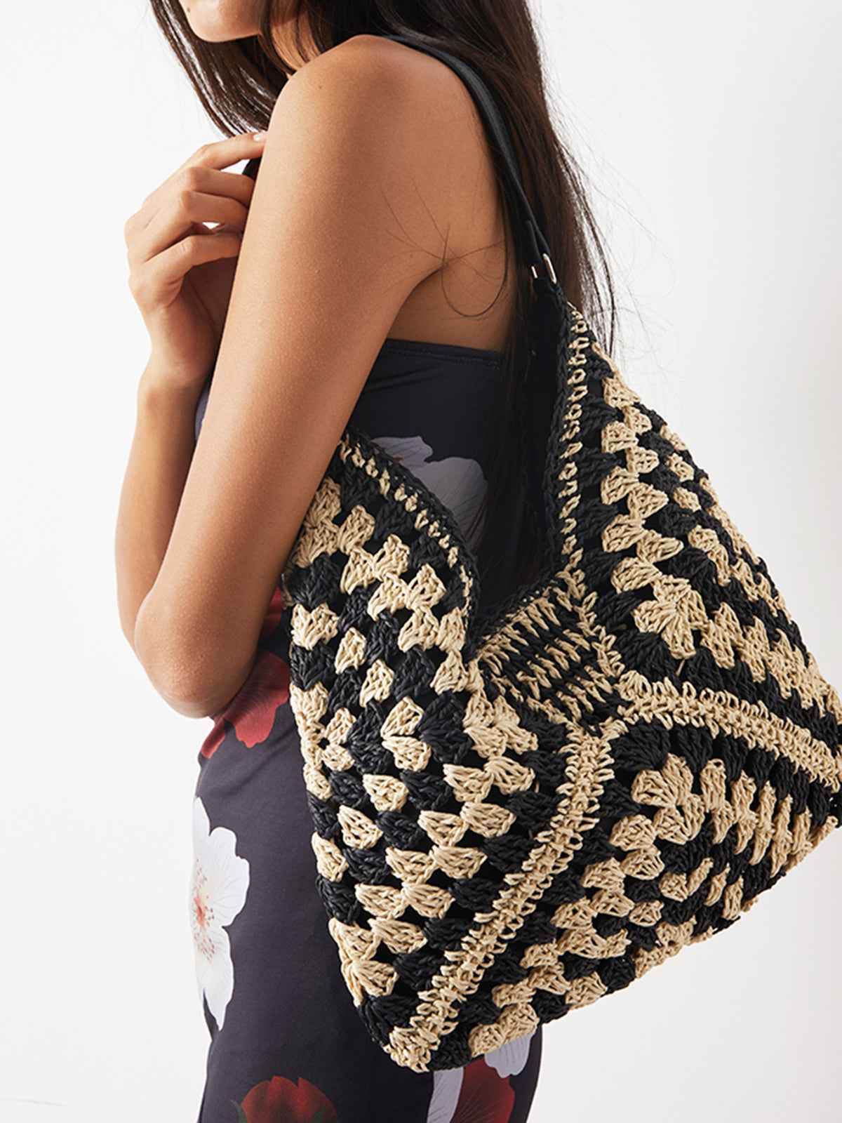 Handgemaakte Gehaakte Schoudertas - Ruime Boho Shopper voor Dagelijks Gebruik