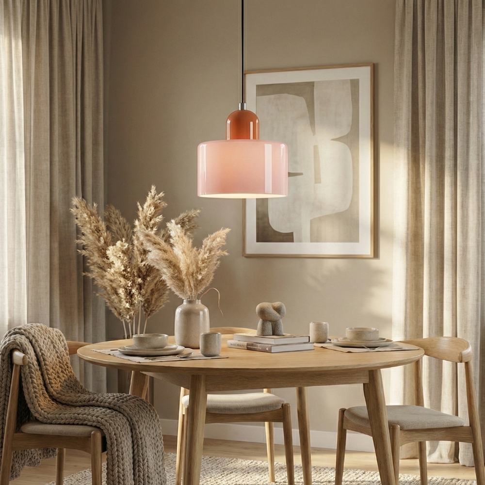 Home Decor : Bauhaus Colored Glass Pendant Lamp - Adjustable Height in van Vandaliamo
