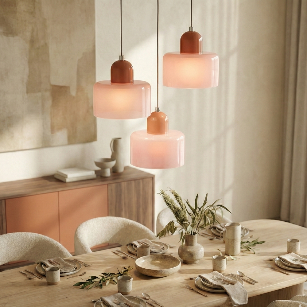 Home Decor : Bauhaus Colored Glass Pendant Lamp - Adjustable Height in van Vandaliamo