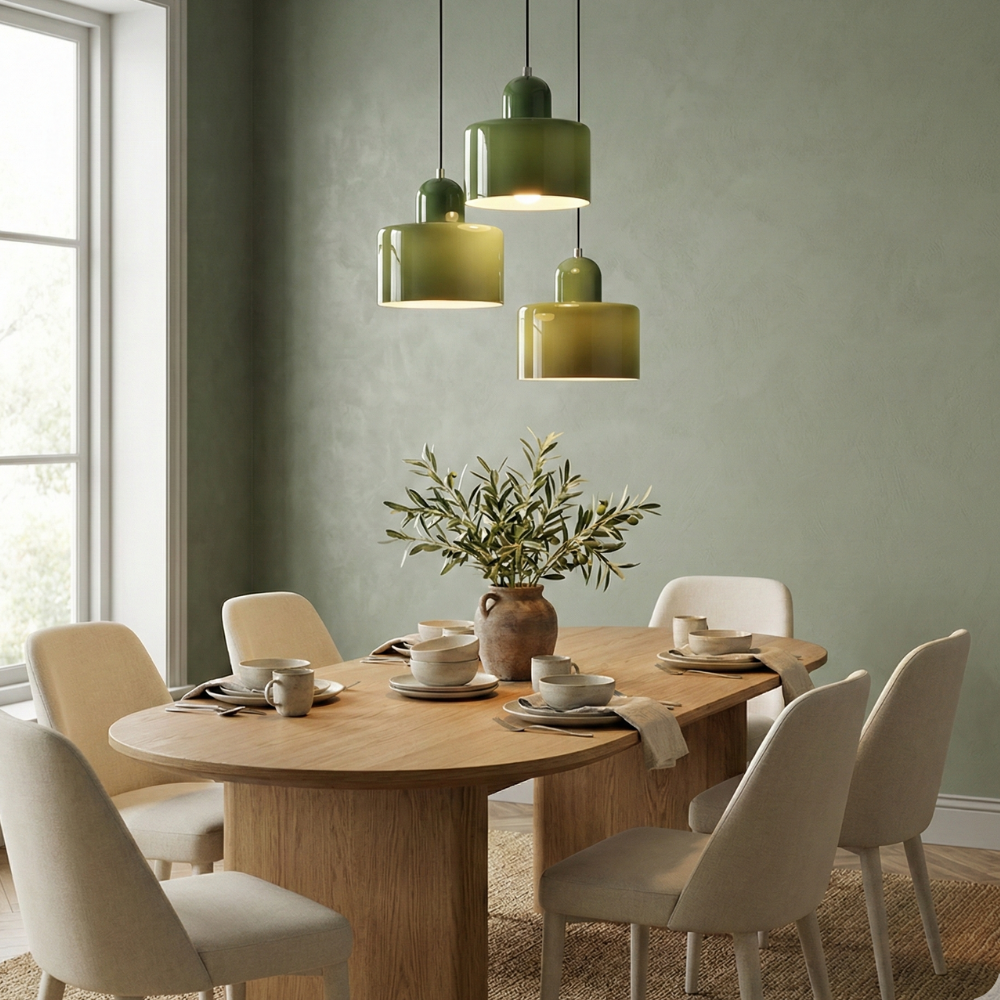 Home Decor : Bauhaus Colored Glass Pendant Lamp - Adjustable Height in van Vandaliamo