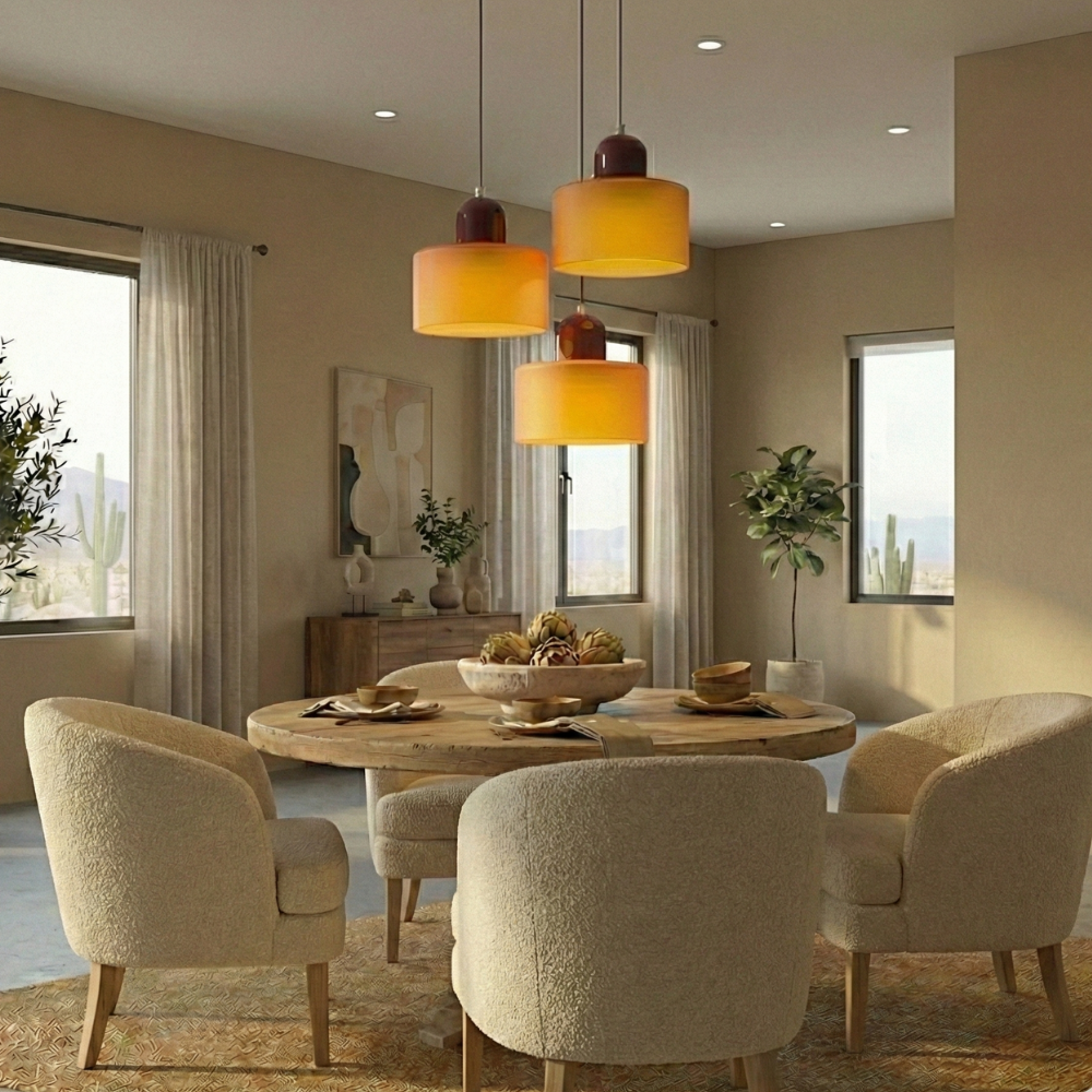 Home Decor : Bauhaus Colored Glass Pendant Lamp - Adjustable Height in van Vandaliamo