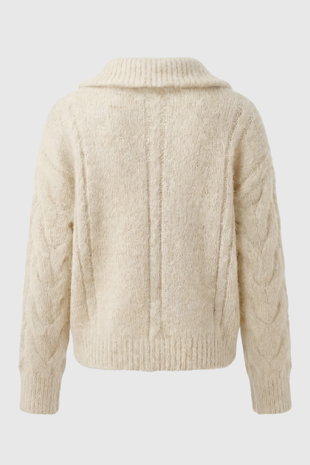 Cardigan : Women's Beige Cardigan with Zipper in van Vanda Liamo