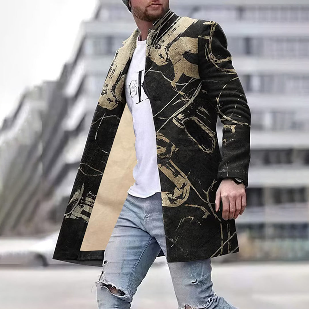 Menswear/Outerwear : Men's Fashion Jacket - Unique Abstract Pattern, Laurent in Regenboog van Vanda Liamo