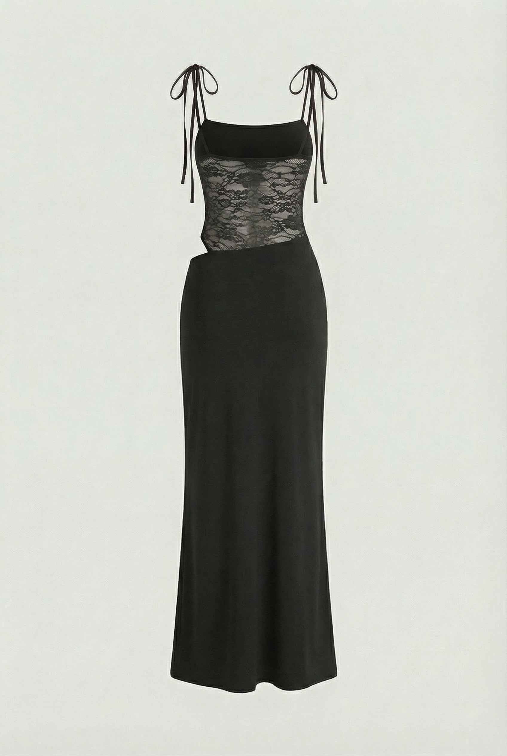 Women's Dresses : Women's Black Lace Maxi Dress - Elegant Long Sleeve Formal Evening Gown in van Vanda Liamo