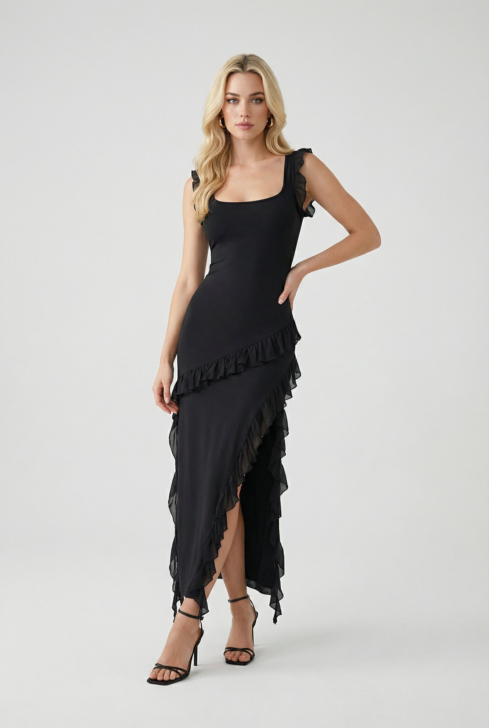Women's Dresses : Black Sexy Maxi Dress for Women - Backless High Slit Night Out Gown in van Vanda Liamo