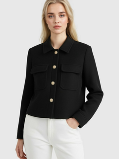 Casual Lapel Jacket - Black