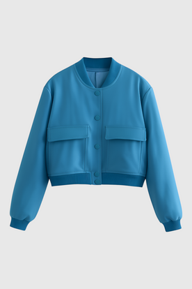 Jacket : Women's Blue Bomber Jacket in Blue van Vanda Liamo