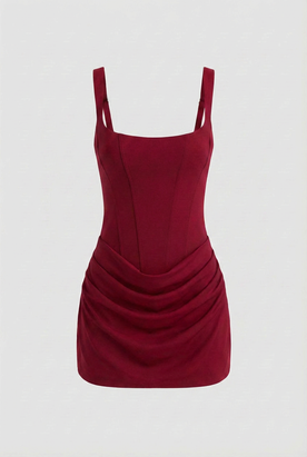 Dress : Women's Scarlet Red Bodycon Mini Dress - Bold Night Out Style in Red van Vanda Liamo