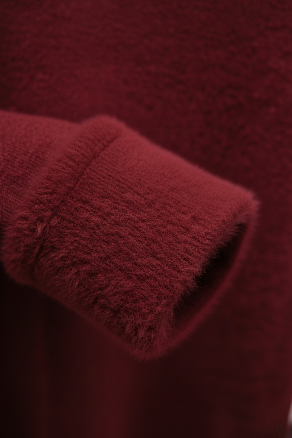 Women's Sweaters : Burgundy Fleece Lined Thermal Turtleneck Sweater in van Vanda Liamo
