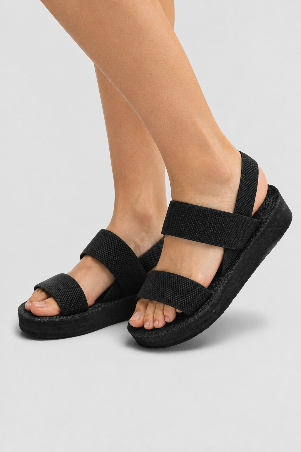 sandals : Braided Espadrille Platform Sandals – Stretch-Knit Straps & Summer Ease in van Vandaliamo